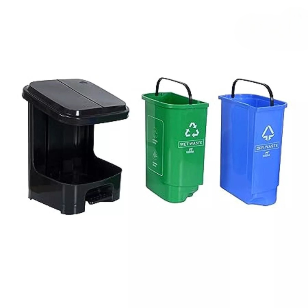 Blue & Green Color 2 in 1 Dustbin