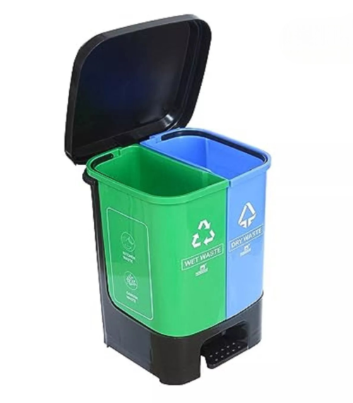 Blue & Green Color 2 in 1 Dustbin