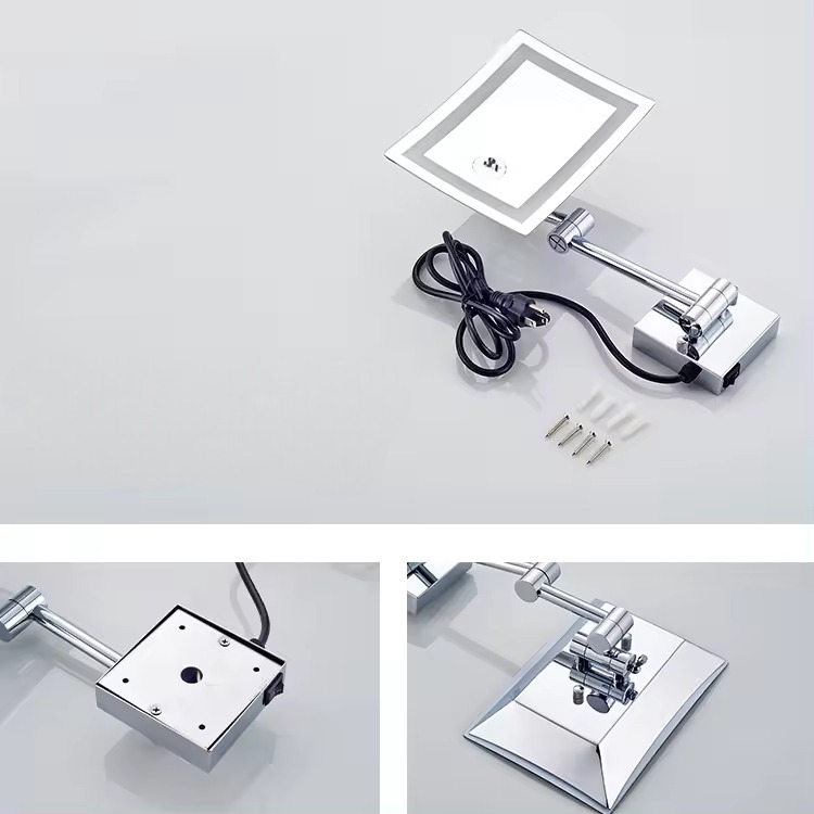 Square Led Magnifying Mirror Wall Mounted