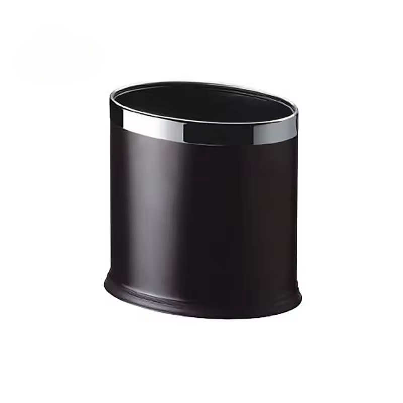 Double Layer Dustbins in Oval Shape in black color