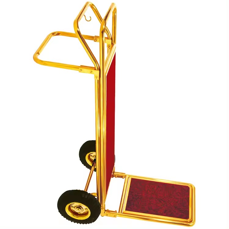 Baggage cart for hotel golden color